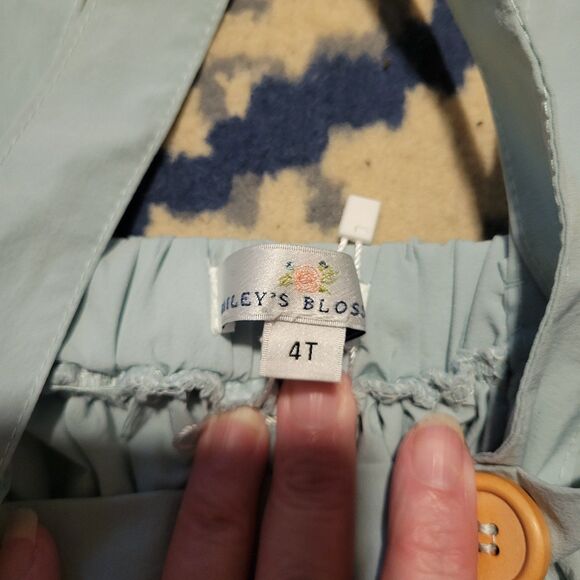 Bailey's Blossoms Girls Blue Skirt Suspender Straps Wooden Buttons Size 4T - Picture 2 of 2